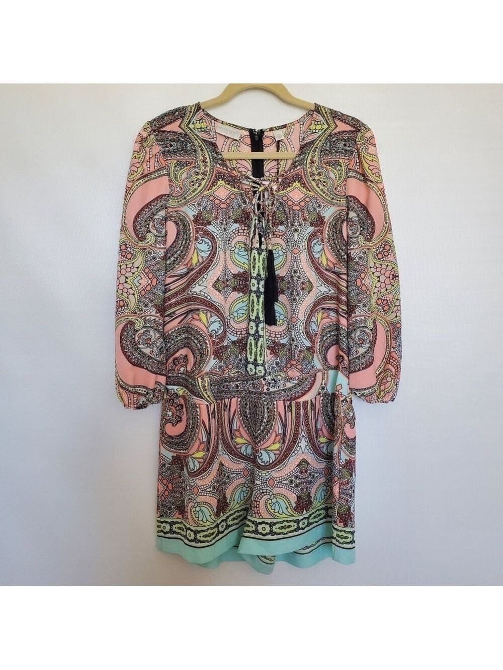 BISOU BISOU ROMPER WOMEN LARGE FLORAL PAISLEY MULTI-COLOR COACHELLA STAGECOACH